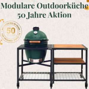 Big Green Egg Outdoorküche Medium mit offener Erweiterung