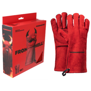 FEUERMEISTER Grillhandschuhe aus Spaltleder rot Gr. 12