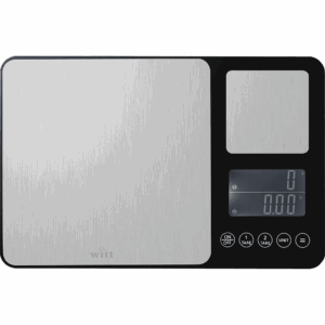 Witt Küchenwaage Zweifach mit Digitalanzeige Aluminium - 1g bis 1kg